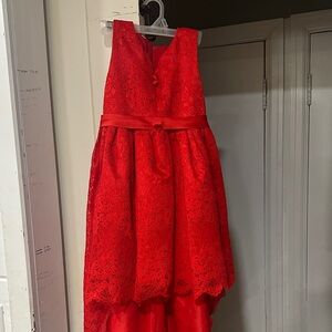 Elegant Red Lace Kids Dress 7Y Christmas Dress Outfit